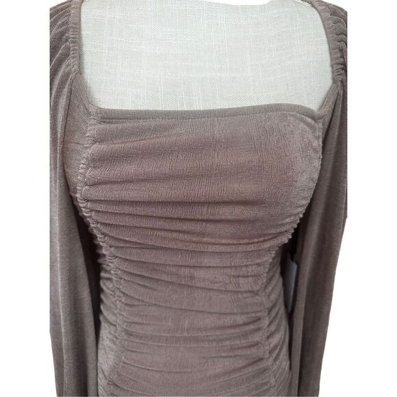 ASTR Brown Metallic Bodysuit NWHT Size Medium - Picture 3 of 8